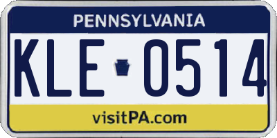 PA license plate KLE0514