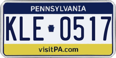 PA license plate KLE0517