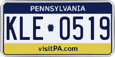 PA license plate KLE0519