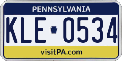 PA license plate KLE0534