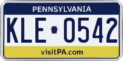 PA license plate KLE0542