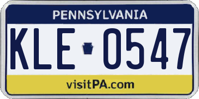 PA license plate KLE0547