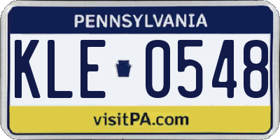 PA license plate KLE0548
