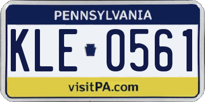 PA license plate KLE0561