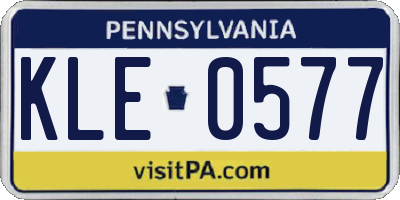 PA license plate KLE0577