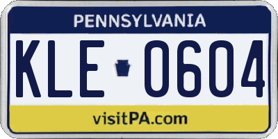 PA license plate KLE0604