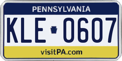 PA license plate KLE0607