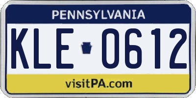PA license plate KLE0612