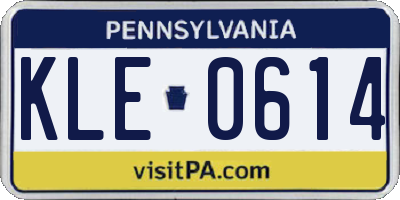 PA license plate KLE0614