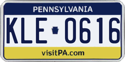 PA license plate KLE0616