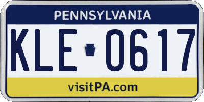 PA license plate KLE0617