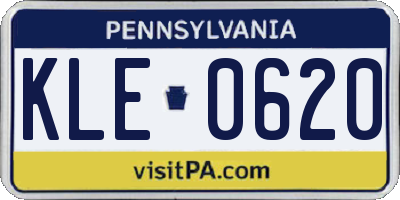 PA license plate KLE0620