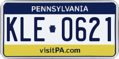 PA license plate KLE0621