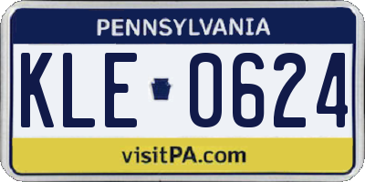 PA license plate KLE0624