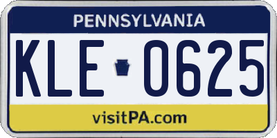 PA license plate KLE0625