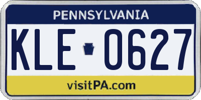 PA license plate KLE0627