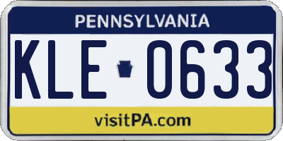 PA license plate KLE0633