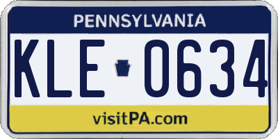 PA license plate KLE0634