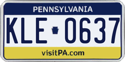 PA license plate KLE0637