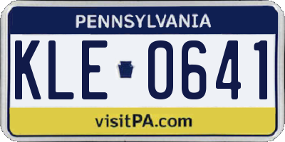 PA license plate KLE0641