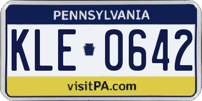 PA license plate KLE0642