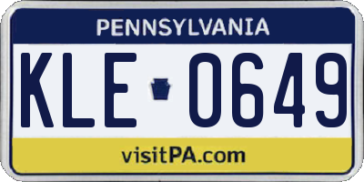 PA license plate KLE0649