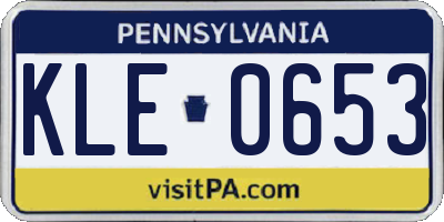 PA license plate KLE0653