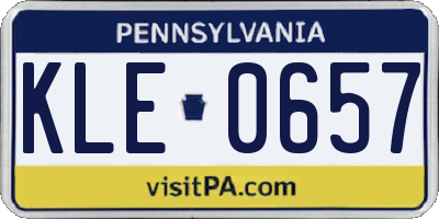 PA license plate KLE0657