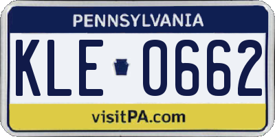 PA license plate KLE0662