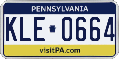 PA license plate KLE0664
