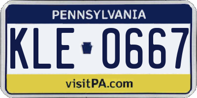 PA license plate KLE0667