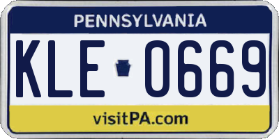 PA license plate KLE0669