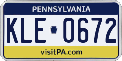 PA license plate KLE0672