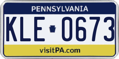 PA license plate KLE0673
