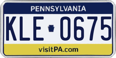 PA license plate KLE0675