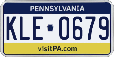 PA license plate KLE0679