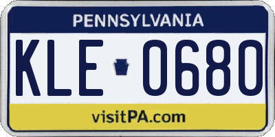 PA license plate KLE0680