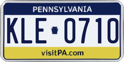 PA license plate KLE0710