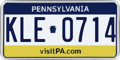 PA license plate KLE0714