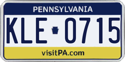 PA license plate KLE0715