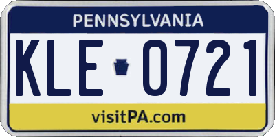 PA license plate KLE0721