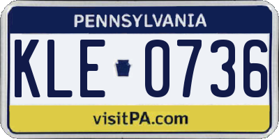 PA license plate KLE0736
