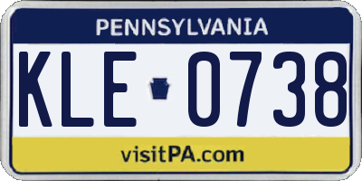 PA license plate KLE0738