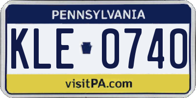 PA license plate KLE0740