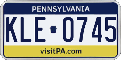 PA license plate KLE0745