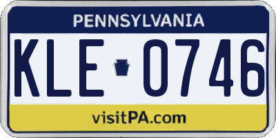PA license plate KLE0746