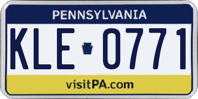 PA license plate KLE0771