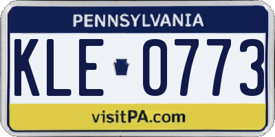 PA license plate KLE0773