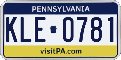 PA license plate KLE0781