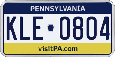PA license plate KLE0804